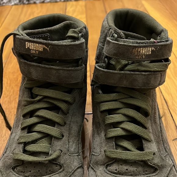 Off white/army green Puma Sky High Sneaker suede bundle - Picture 15 of 16